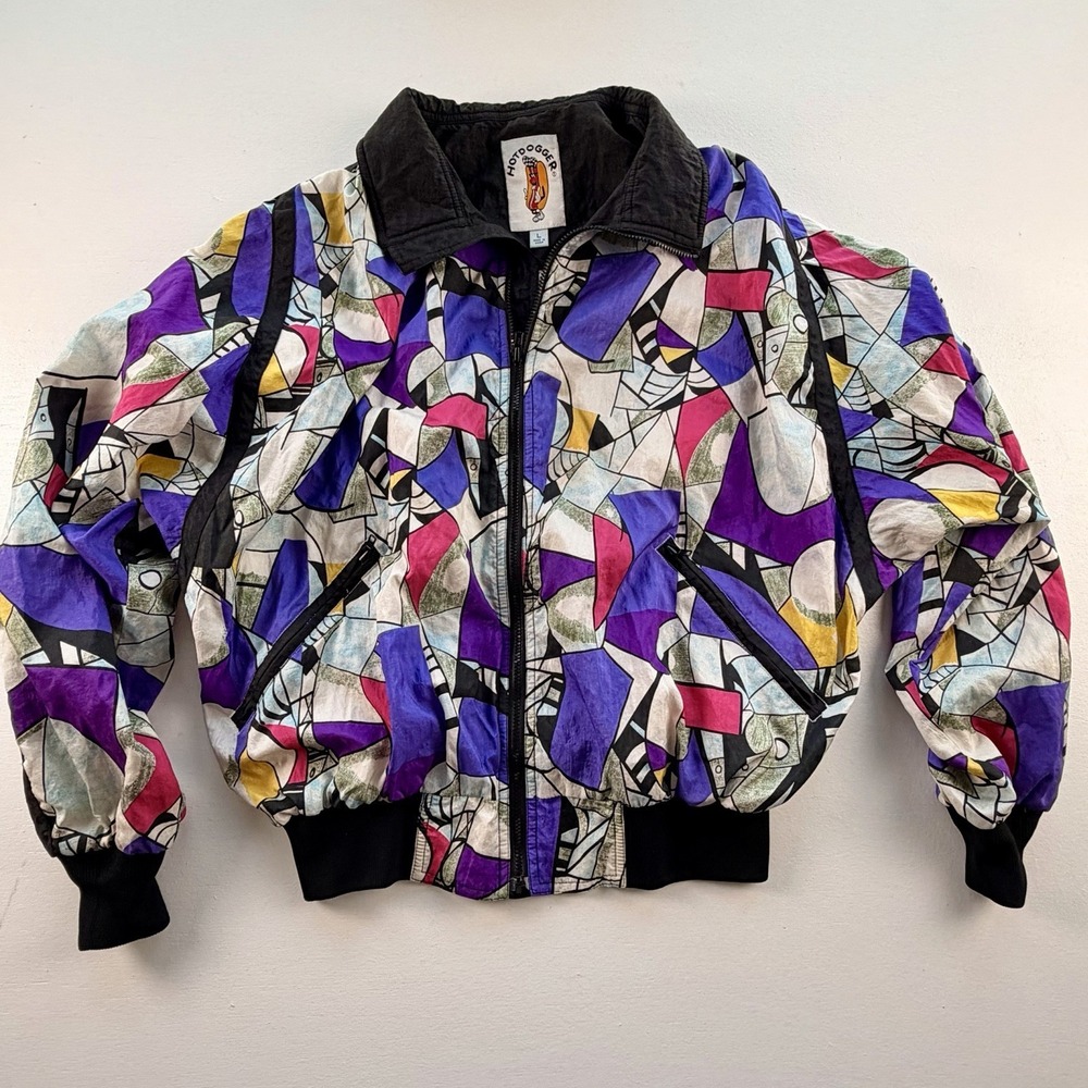 Vintage Color block Windbreaker Hotdogger , Size Large, 80's 90's Retro Y2K,